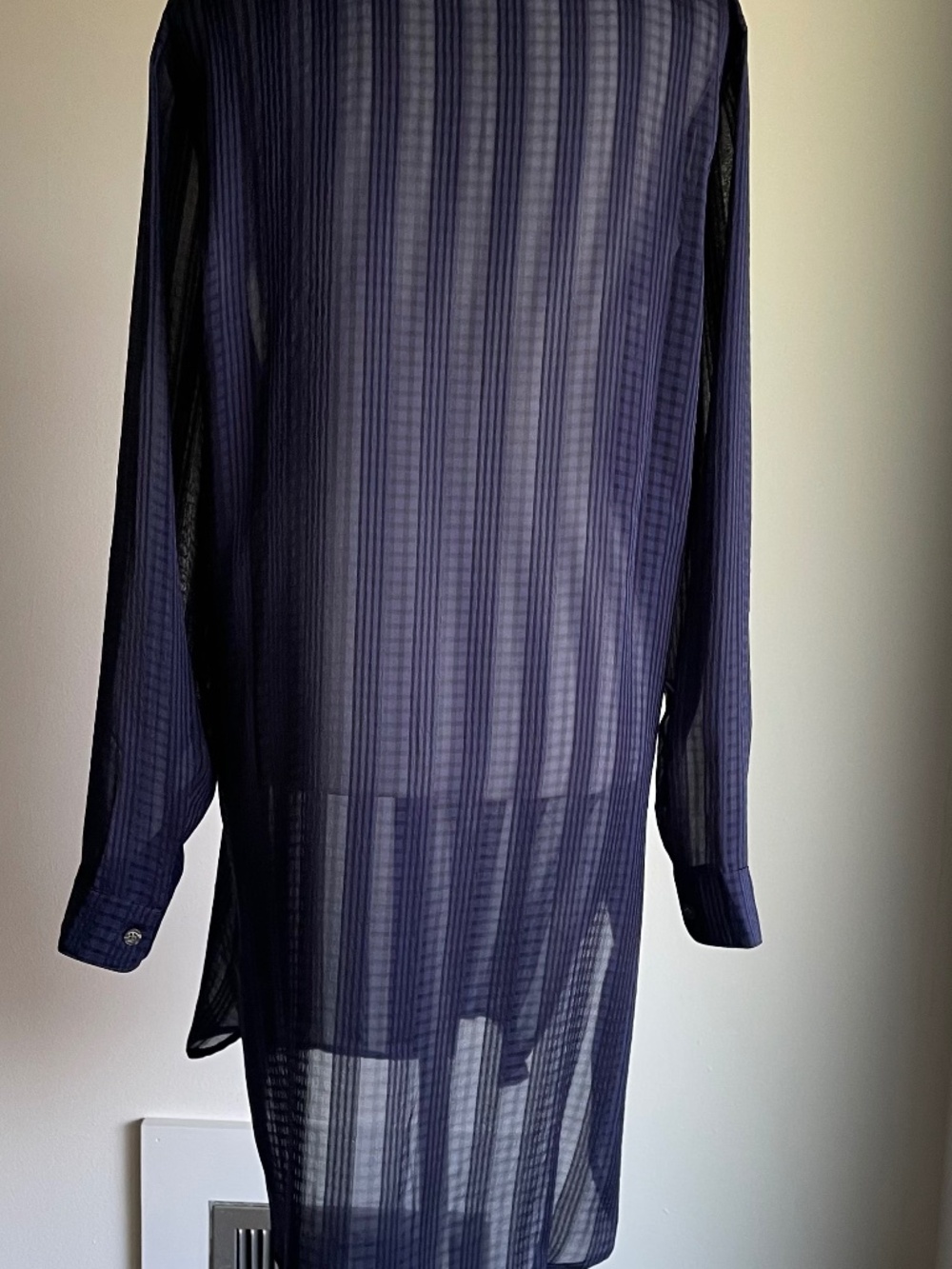 Tommy Bahama Cadiz Boyfriend Beach Shirt Coastal Lagenlook - Navy Blue, Size XL - Picture 3 of 9
